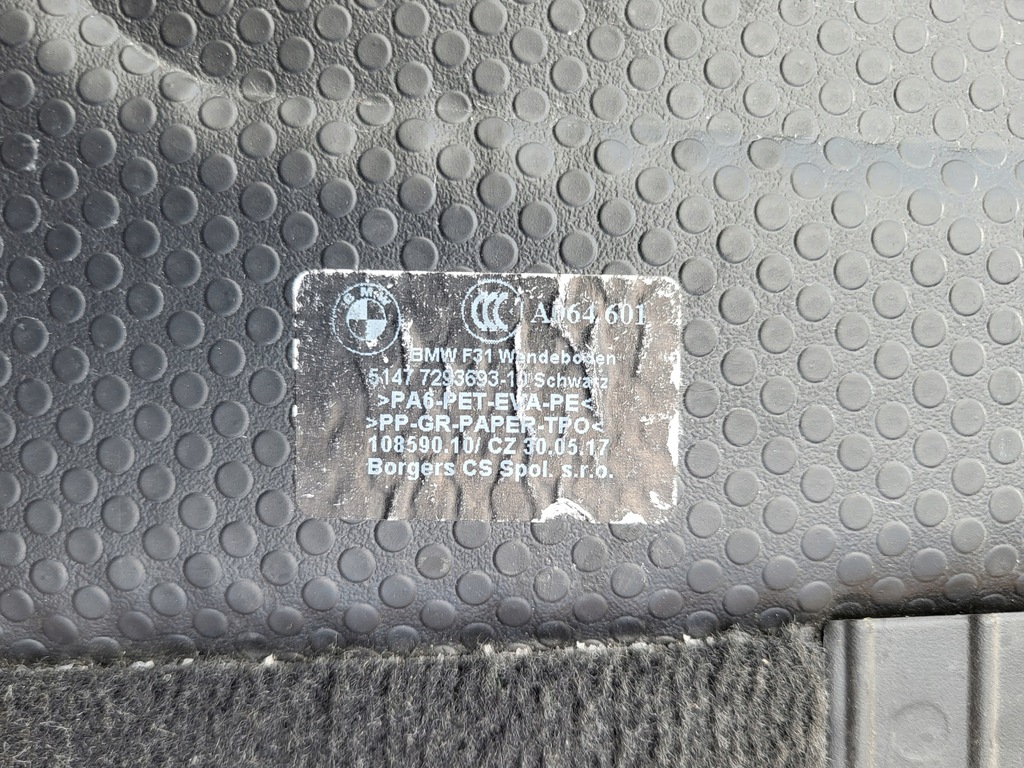 фото №9, Підлога обшивка килимок багажника захист czarna оббивка bmw 3 f31 kombi