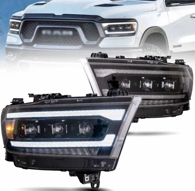 Купити Лампа лампи led чорні лінзи vland matrix комплект dodge ram 1500 2019-24