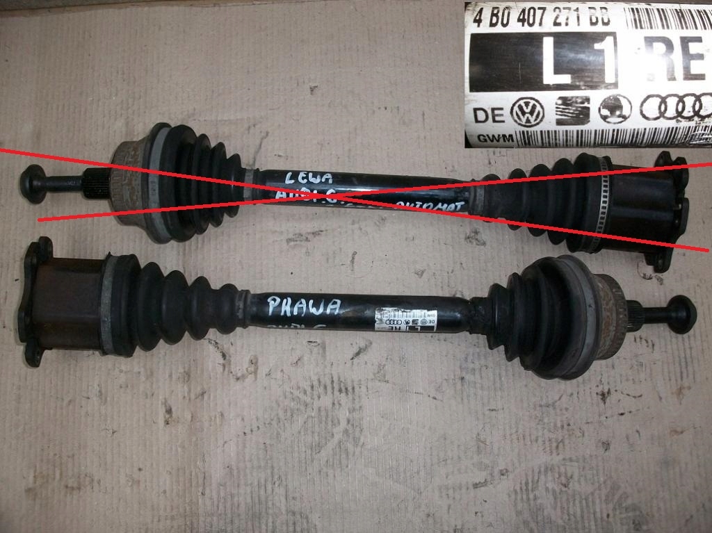 фото №1, Привідний вал права audi a6 c5 lift 2.5 tdi автоматична коробка передач