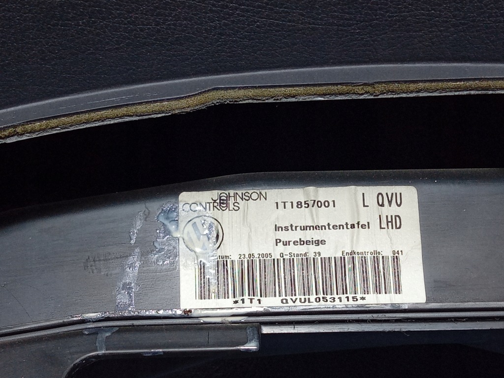 фото №6, Vw touran i приборная панель приборная подушки безопасности ремни