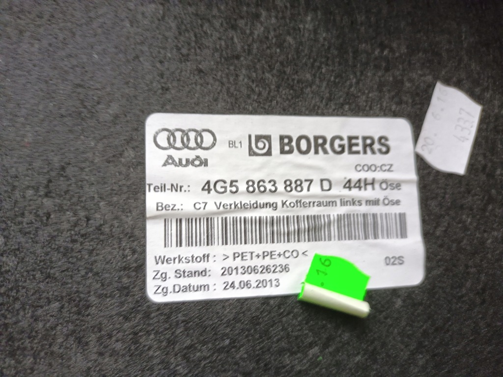 фото №8, Audi a6 c7 4g sedan обшивка багажника правий лівий 4g5863888d 4g5863887d 28km