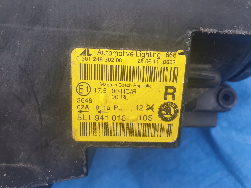 фото №8, Skoda yeti jeti 5l правая лампа передняя обычная