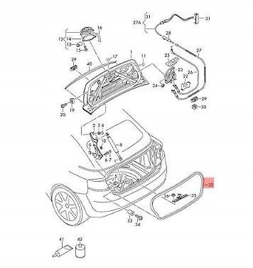 фото №7, Прокладка крышки задний vw golf cabriolet 5k7827705a