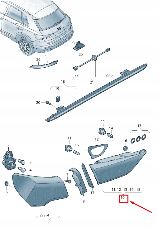 фото №7, Audi q3 f3 rear правый сторона задняя дверь задний фонарь 83a945076a