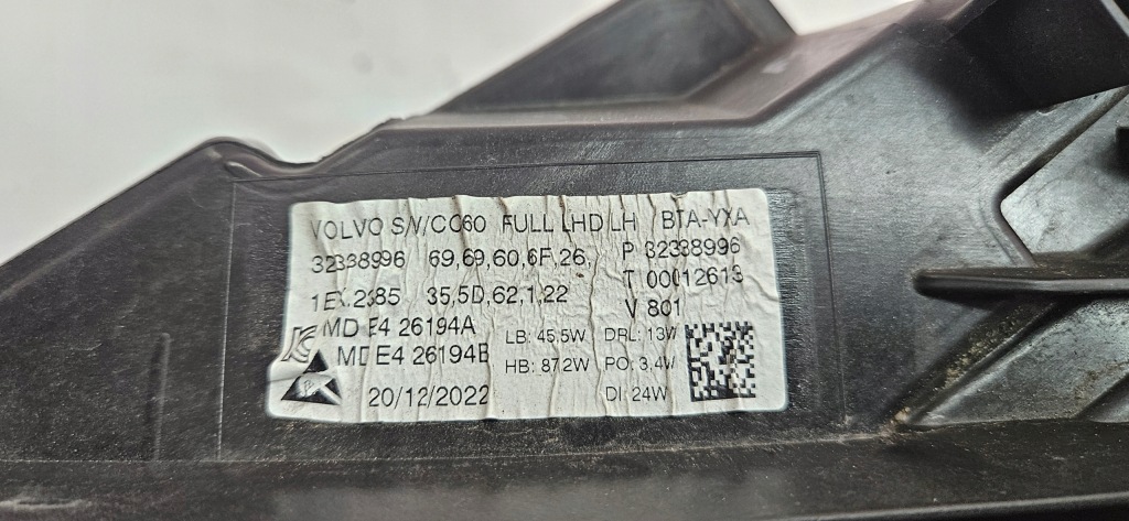 фото №13, Лампа volvo s60 iii v60 ii 18-21 левый перед full led europa левая передняя