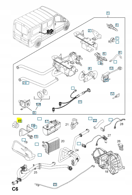 Купить Гайка корпус отопителя, m6 opel vivaro-b оригинальный номер 93861119