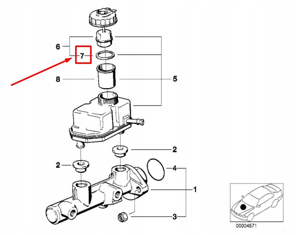 Купить Bmw z8 e52 прокладка бака жидкость тормозной 1157396 34321157396