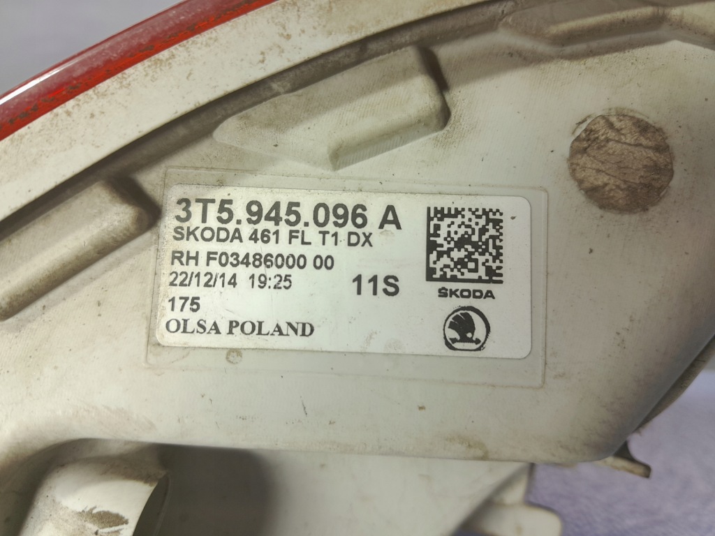 фото №7, Skoda superb ii lift лампа led задняя задняя правая наружная 3t5945096a