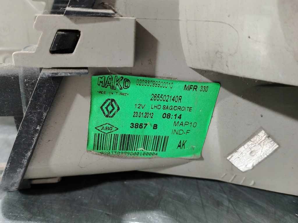 фото №4, Лампа задня права renault fluence