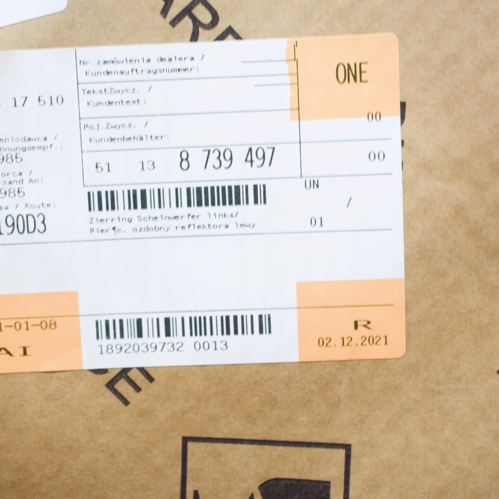 Mini clubman f54 передня ліва рамка фара чорний 51138739497 Зі Шроту