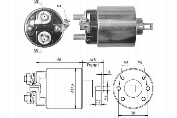 фото №2, Вимикач електромагнітний, стартер magneti marelli 940113050022