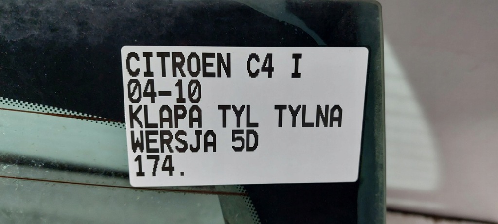 фото №7, 174.klapa задня задня багажника citroen c4 i 5d