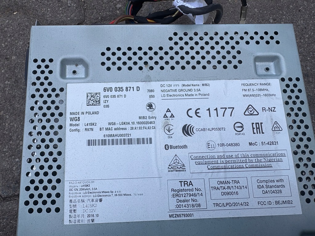 фото №2, Skoda fabia iii радіо заводський 6v0035871d