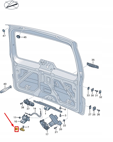 фото №1, Vw caddy sb mk4 rear lid striker plate 2k7827511a