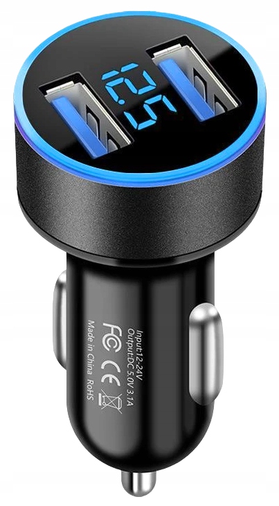 фото №8, Скло зарядний пристрій автомобільна usb 3.1 quick charge з woltomierzem
