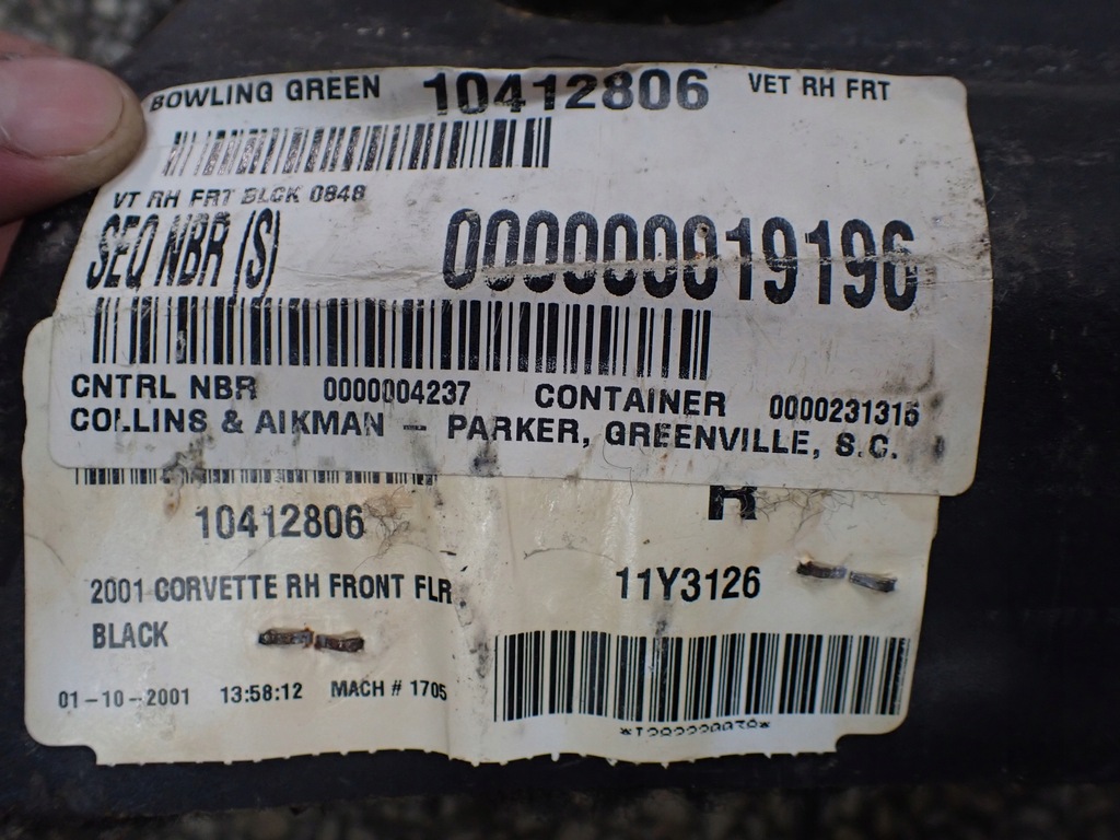 фото №7, Килимок обшивка правий перед chevrolet corvette c5