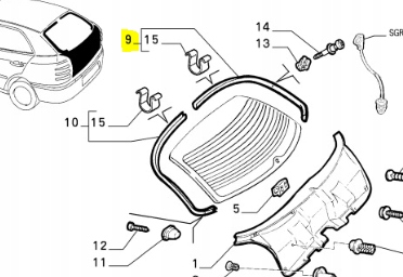 Пластик крышки багажника правый fiat brava 95-98 оригинальный номер 717091631 Киев