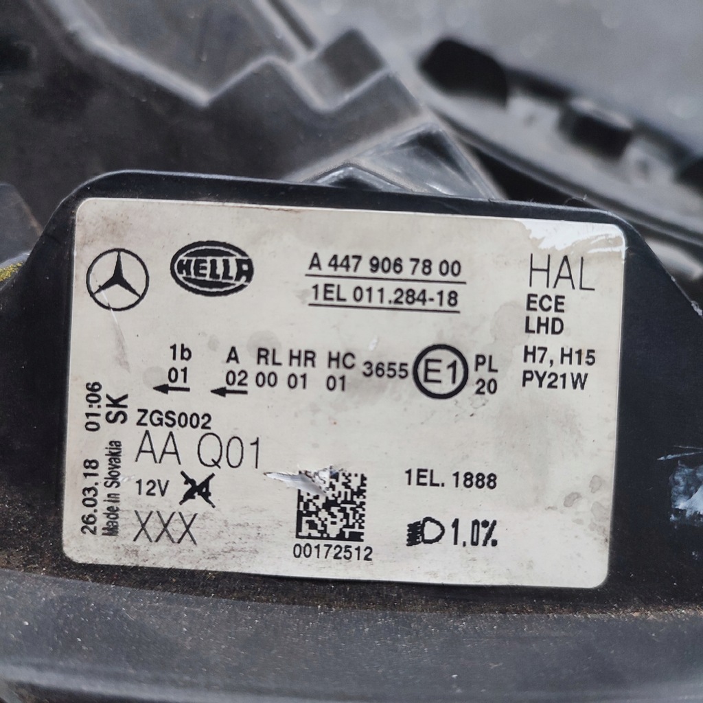 фото №15, Лампа правий перед mercedes vito w447