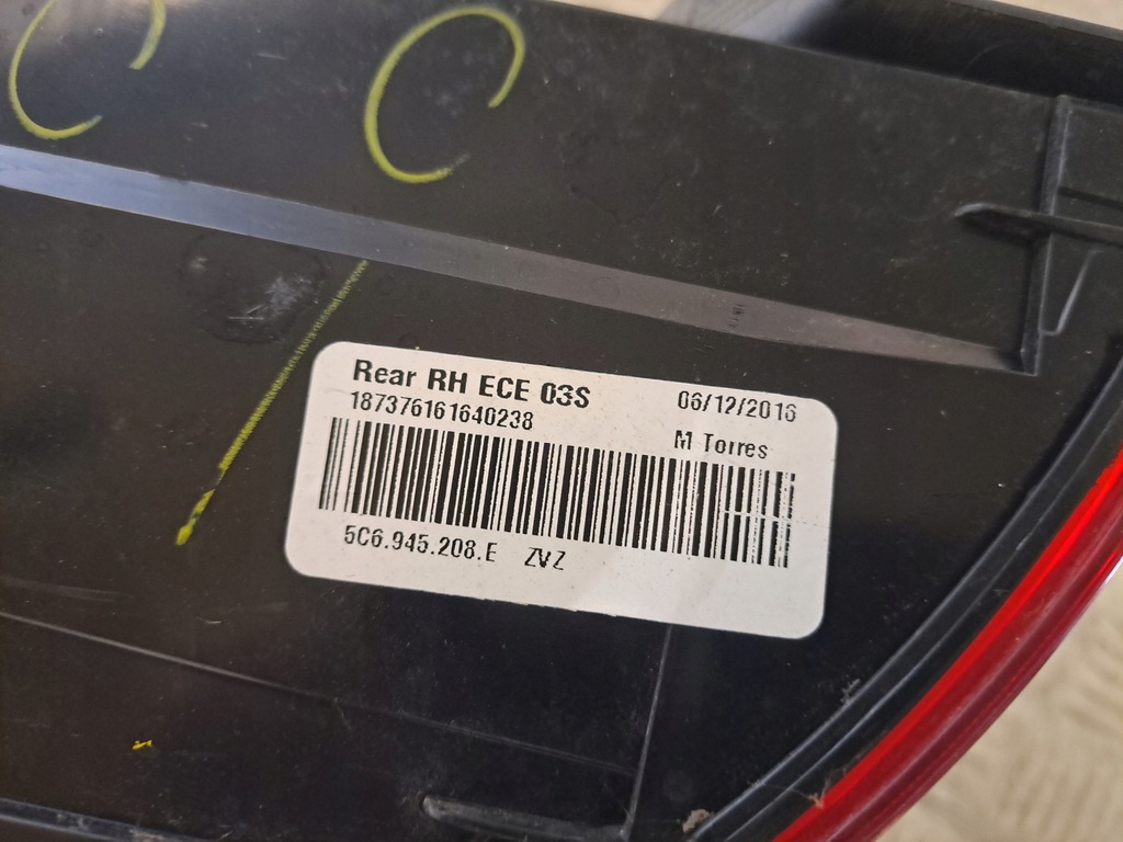 фото №7, Vw jetta 2016 r 5c6 лампа правая задняя