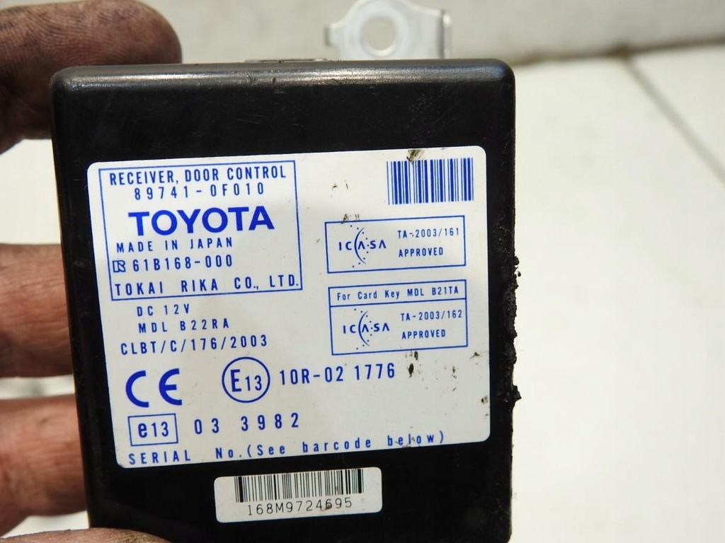 фото №11, Набор стартовый иммобилайзер бортовой компьютер toyota corolla verso ii 1.8 vvti 89661-0f050