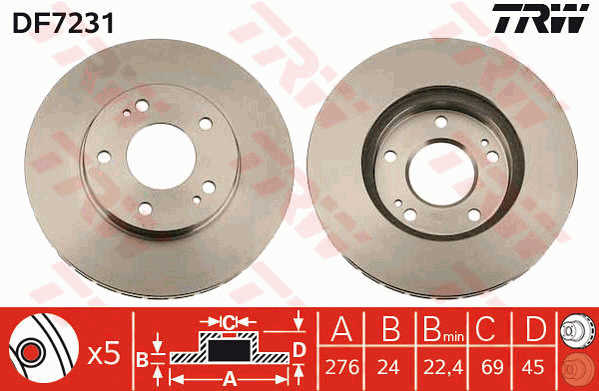 фото №3, Тормозные диски тормозные колодки перед trw mitsubishi space runner
