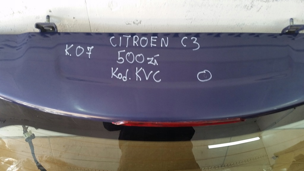 фото №6, Крышка багажника задняя задняя citroen c3 ii 09-22 kod kvc