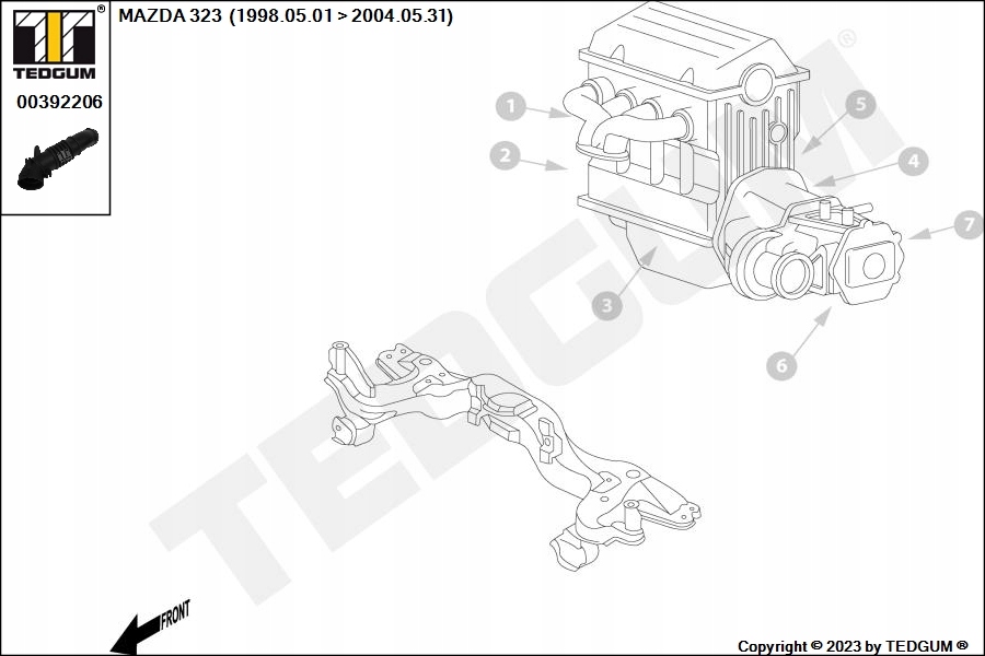фото №9, Шланг фільтра повітря mazda 323 bj 98- 04 premacy 99- 05