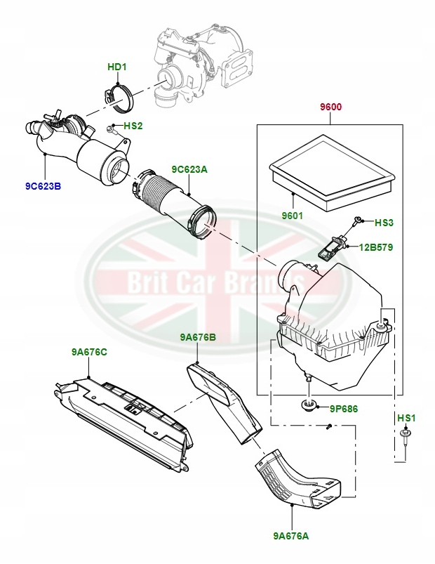 Корпус фильтра воздуха range rover velar l560 lr172971 lr093972 Доставка