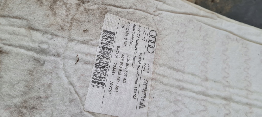 фото №12, A6 c7 4g мат подогрев сиденье задняя сиденье левая правая коврики a7 4g