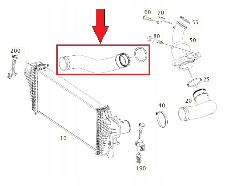 Mercedes w251 r300 r320 труба патрубок turbo інтеркулер Оригінал