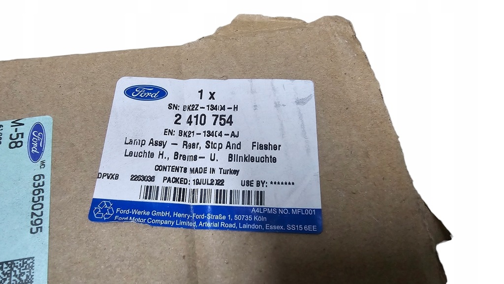 фото №10, Лампа права задня ford transit tourneo custom bk21-13404-aj oryg new