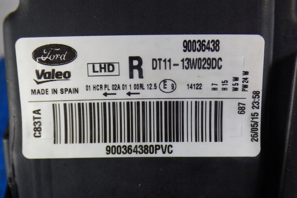 фото №8, Фара лампа права dt11-13w029dc stbdb оригінал transit connect ii mk2