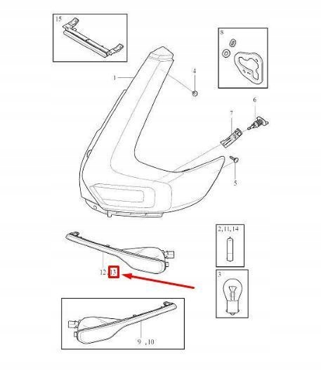фото №9, Задняя правая накладка отражающая volvo xc40 оригинальный 31656866