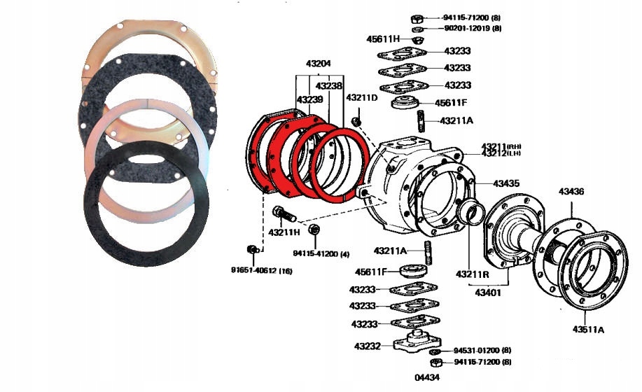 фото №1, Toyota land bj40 набір ремонтний поворотний кулак перед