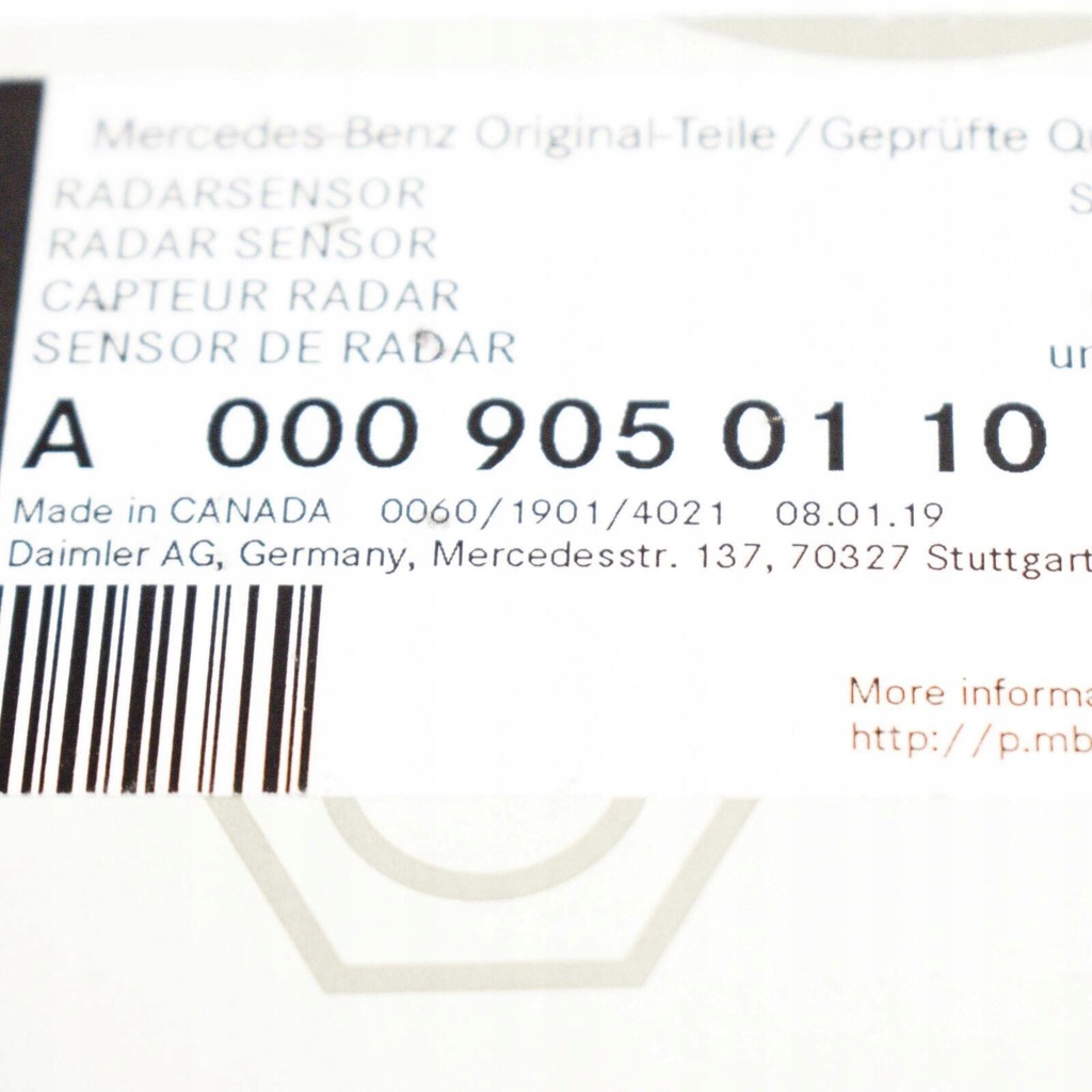 фото №8, Датчик радара mercedes benz ml250 gle250 оригинальный a0009050110