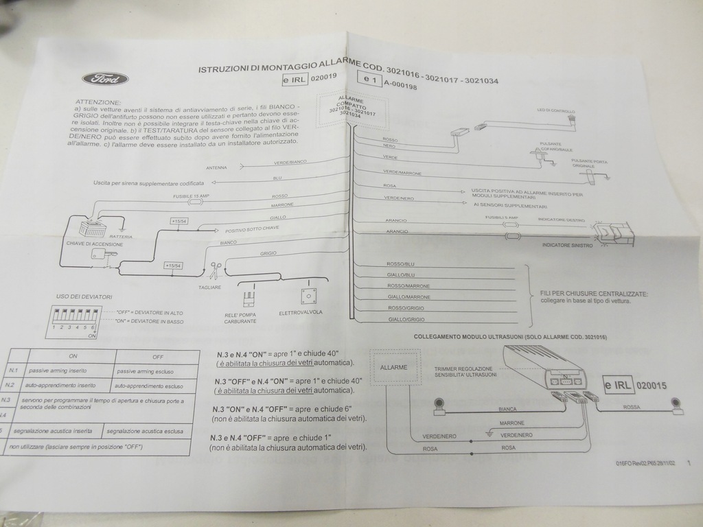 фото №11, Жгут, alarm ford оригинальный номер 3021016