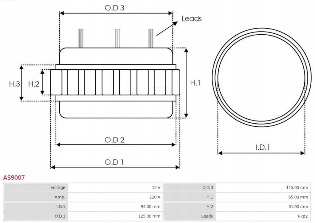 фото №3, Stator, генератор as-pl as9007