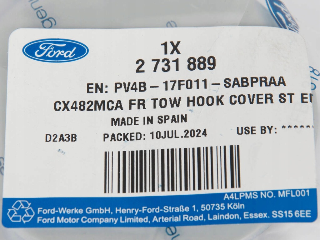 Заглушка бампера перед kuga 24- ford оригінальний номер Оригінал