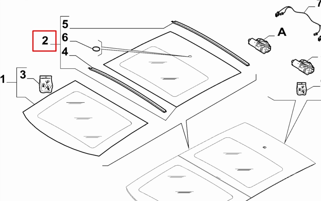 фото №1, Скло скляного дах задня alfa romeo stelvio