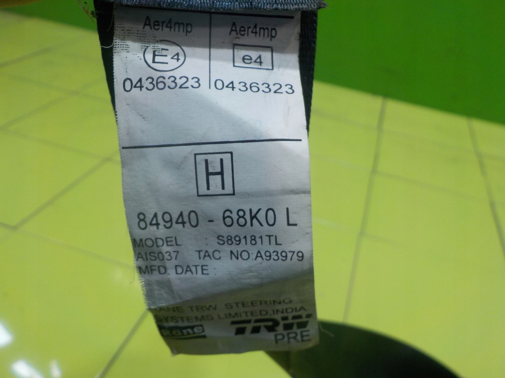 фото №5, Suzuki alto vii 1.0 b 11r hb 5d pas безопасности левый перед 84940-68k0l