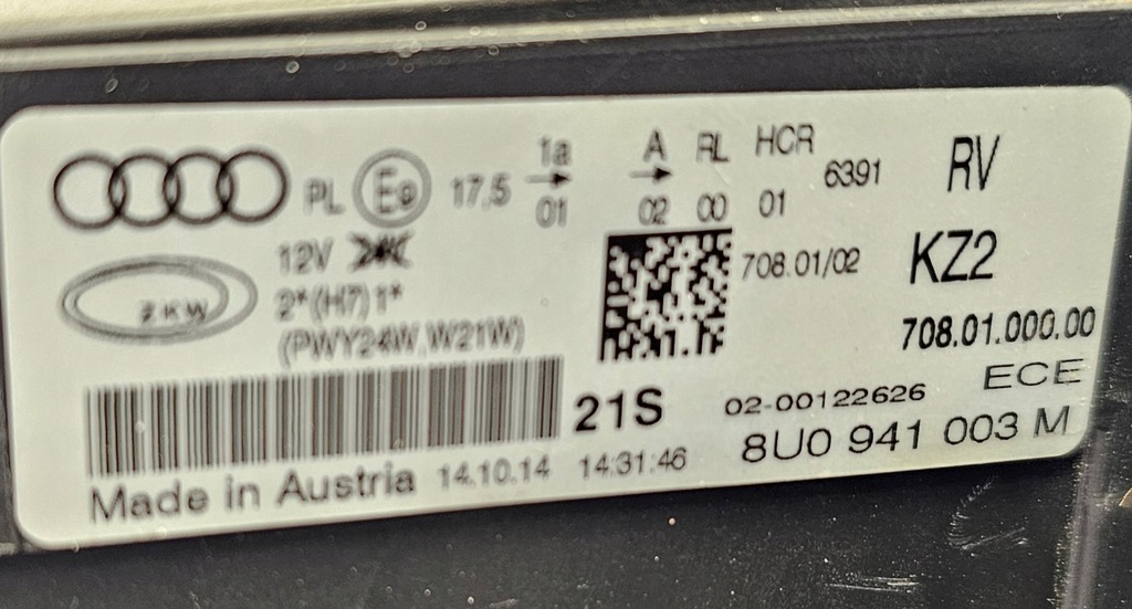 фото №12, Лампа audi q3 8u 8u0 2012 - обычная левая левый перед europa orginał