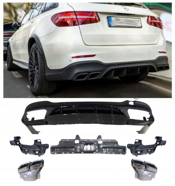 фото №1, Дифузор наконечники mercedes x253 glc хром look amg