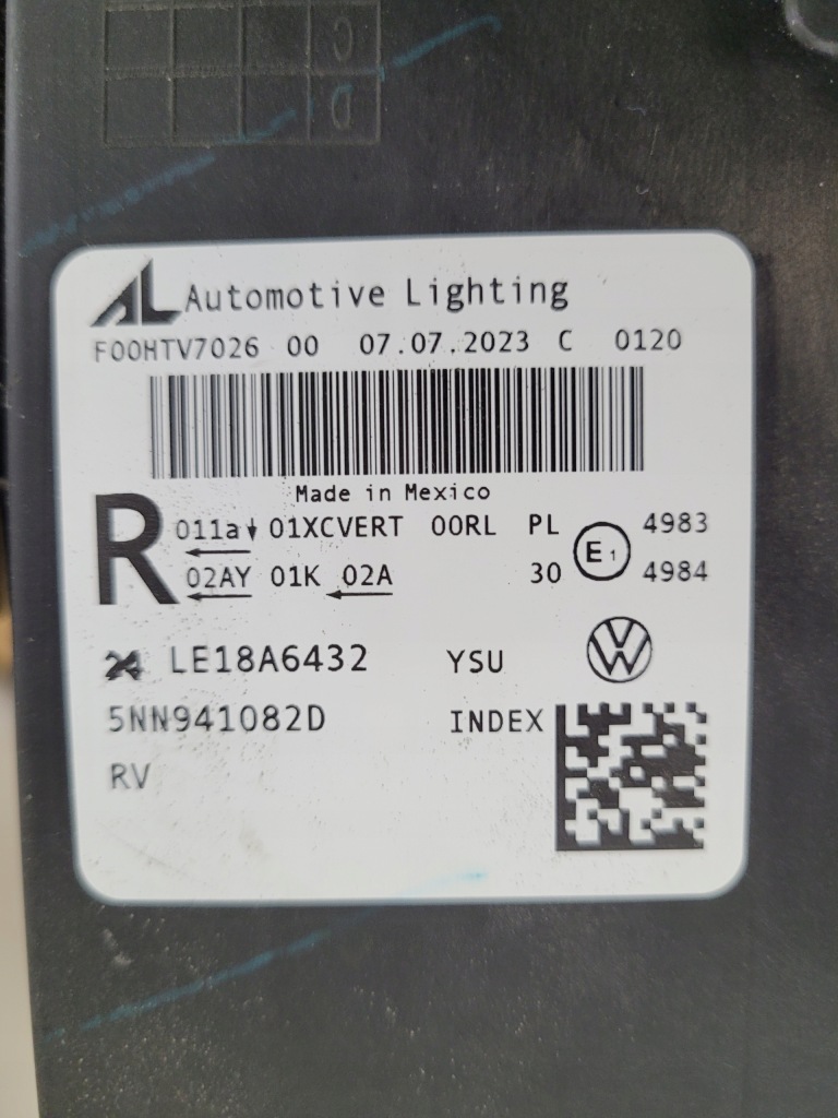 фото №13, Лампа передняя правая volkswagen vw tiguan 2 ii lift allspace 5nn941082d