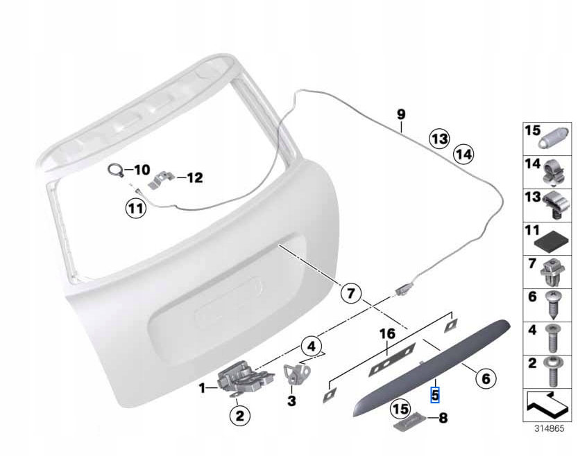 фото №4, Mini оригінальний номер молдинг кришки багажника r55 r56 хром aso