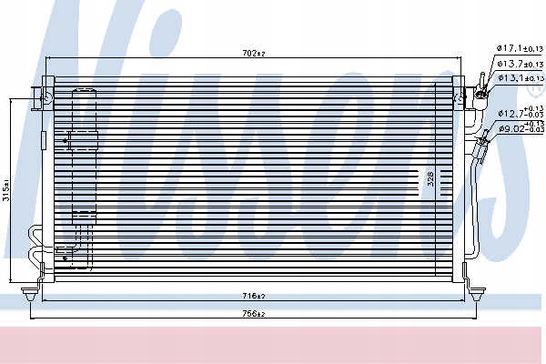 Nissens 94748 конденсатор, кондиционер Оригинал