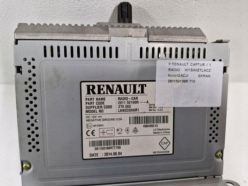фото №9, Renault captur 1 i радио дисплей навигации экран navi 281150198r
