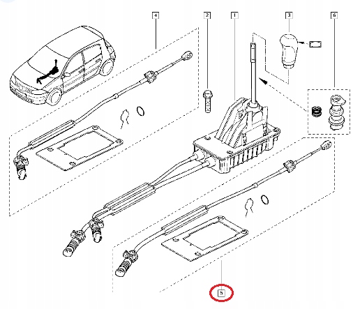 фото №6, Трос перемикання передач renault megane ii 6b tl4 lh оригінальний номер