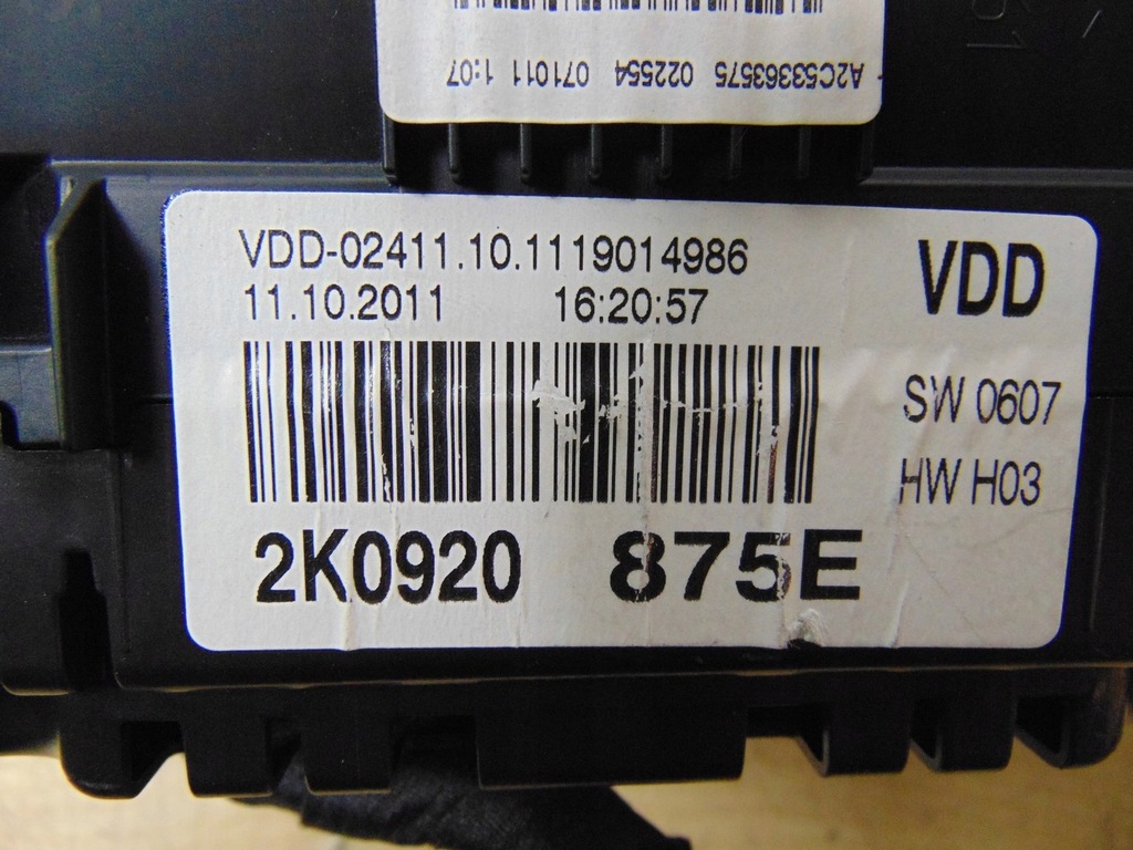 фото №12, Лічильник приладова панель vw caddy iii 2010- 1.6tdi 2k0920875e