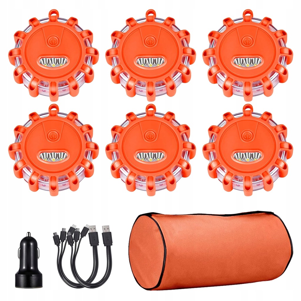 6xlampa предупредительная flara kogut stroboskop led магнит с hak na аккумулятор usb Оригинал