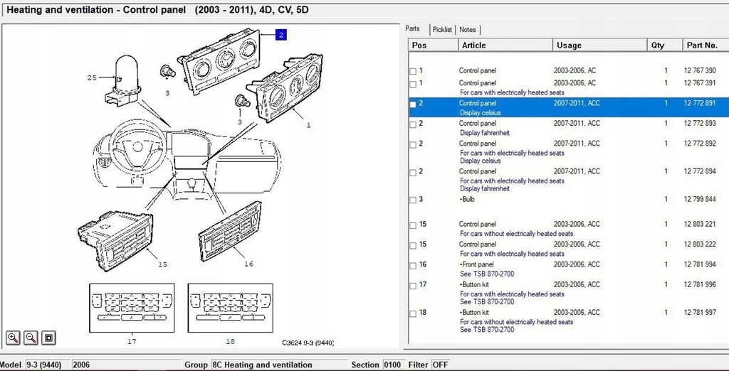 фото №8, Saab 9-3 ver2 2008 панелі керування, перемикачі